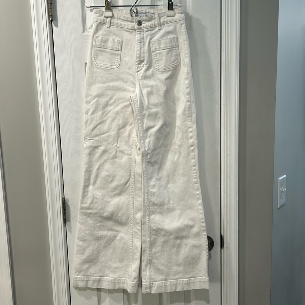 & other stories flare white jeans size 26